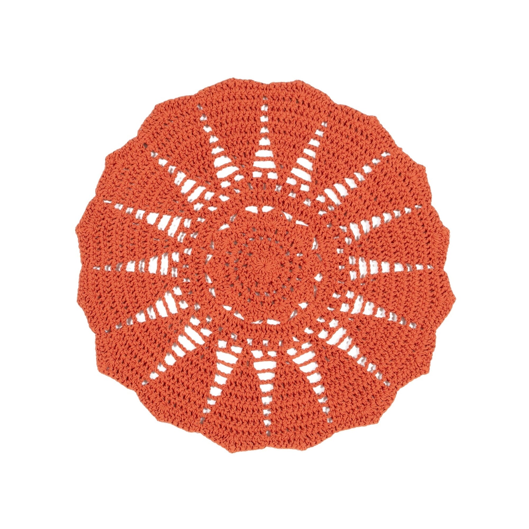 Flower Crochet Rug φ1000 Orange
