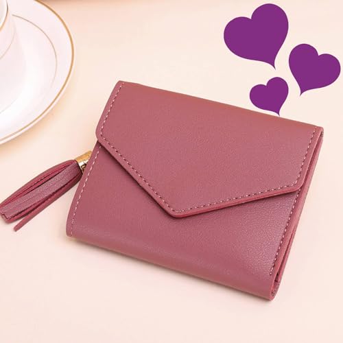 ICEMOB Mini Card Wallet and Coin Purse for Women -Stylish Lightweight Design in Rose Red Purse