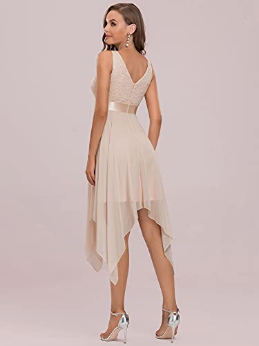 Ever-Pretty Womens Deep V Neck A Line Lace Chiffon Cocktail Dress 0207