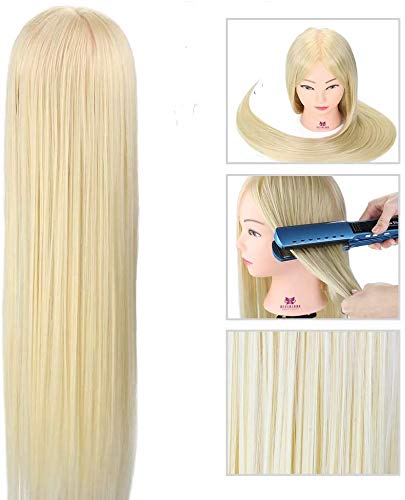 Neverland Beauty 30   Mannequin Head Hair Styling Synthetic Fiber Training Head Manikin Cosmetology Doll Head Hairdresser Practice Styling with Braided Tools and Table Clamp