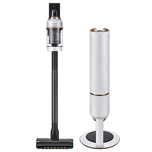 SAMSUNG BESPOKE Jet Cordless Stick Vacuum Cleaner w/ Clean Station, Powerful Multi-Surface Floor Cleaning for Carpet, Hardwood, Tile, 5-Layer Filter, Lightweight, VS20A9500AW/AA, 2023, Misty White