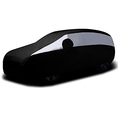 Titan Lightweight Mid-Size SUV Car Cover (Black Pearl) for Ford Explorer, Jeep Grand Cherokee, and More. Waterproof Cover Measures 206 Inches and Includes a Driver-Side Door Zipper.