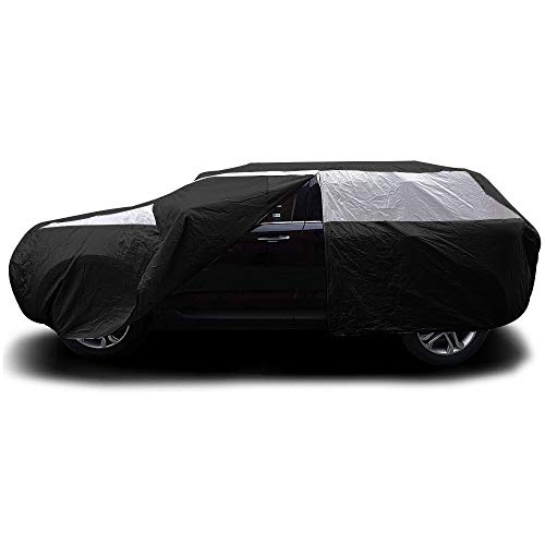 Titan Jet Black Poly 210T Car Cover for Mid-Size SUV 188-206